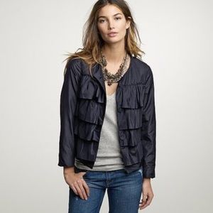 J Crew Silk Ruffled Jacket